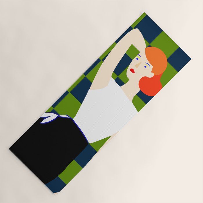 Moods, Checkers Girl Friends Chic Chess, Modern Bohemian Eclectic Woman Girl Boss, BFF Fashion Style Yoga Mat Gallery Image 1