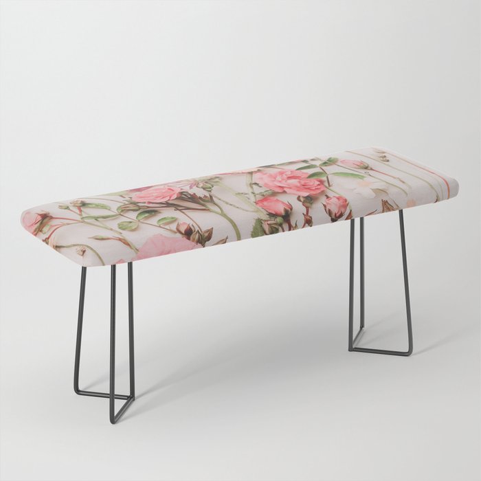 Flowers - Pastel Wildflowers and Pink Roses - Flat lay Florals Bench Gallery Image 1