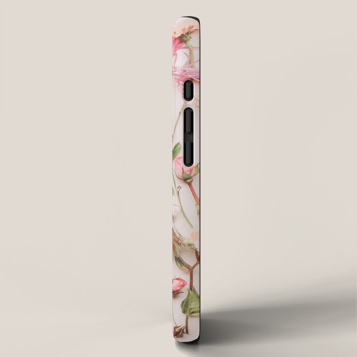 Flowers - Pastel Wildflowers and Pink Roses - Flat lay Florals iPhone Case Gallery Image 2