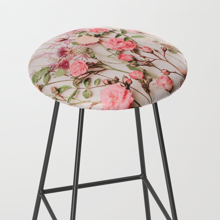 Flowers - Pastel Wildflowers and Pink Roses - Flat lay Florals Stool Gallery Image 2