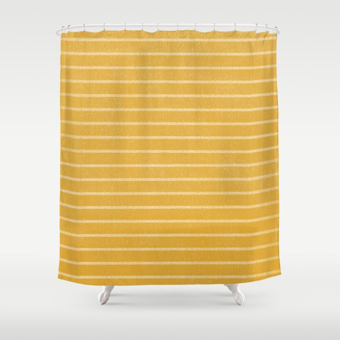 Classic Stripe (Yellow) Shower Curtain Gallery Image 1