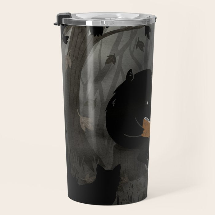 A Quiet Spooky Spot (Book Reading Monster) Travel Mug Gallery Image 3
