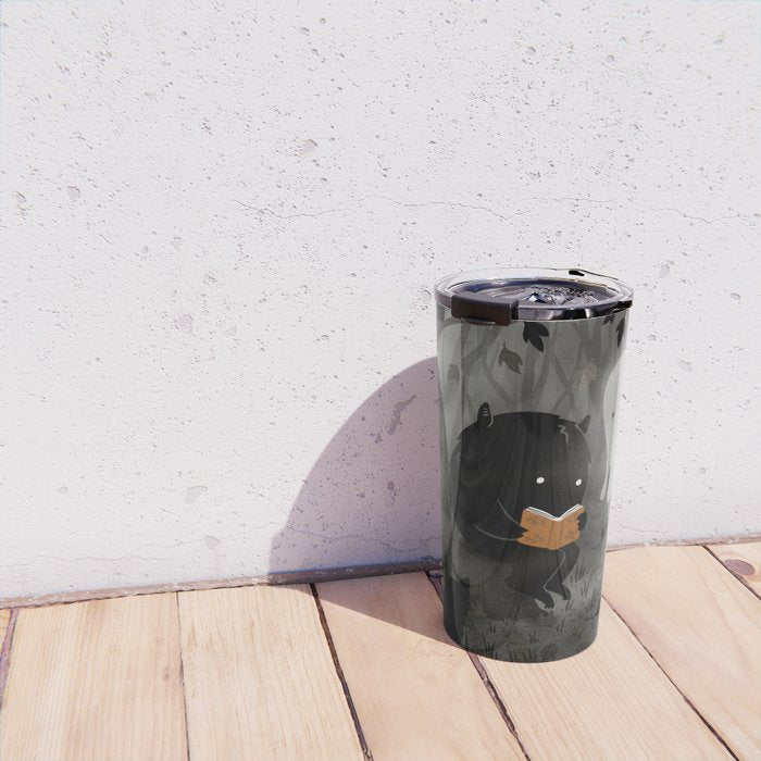 A Quiet Spooky Spot (Book Reading Monster) Travel Mug Gallery Image 4