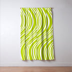 Wavy Stripes XXXVIII - Y2K Lime Green Window Curtain Gallery Image 3