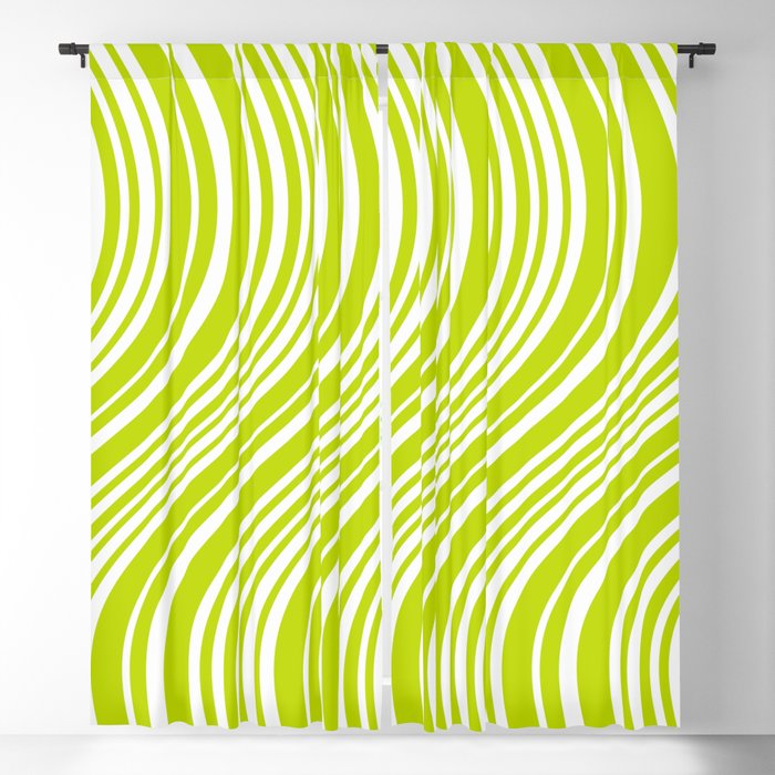 Wavy Stripes XXXVIII - Y2K Lime Green Window Curtain Gallery Image 5