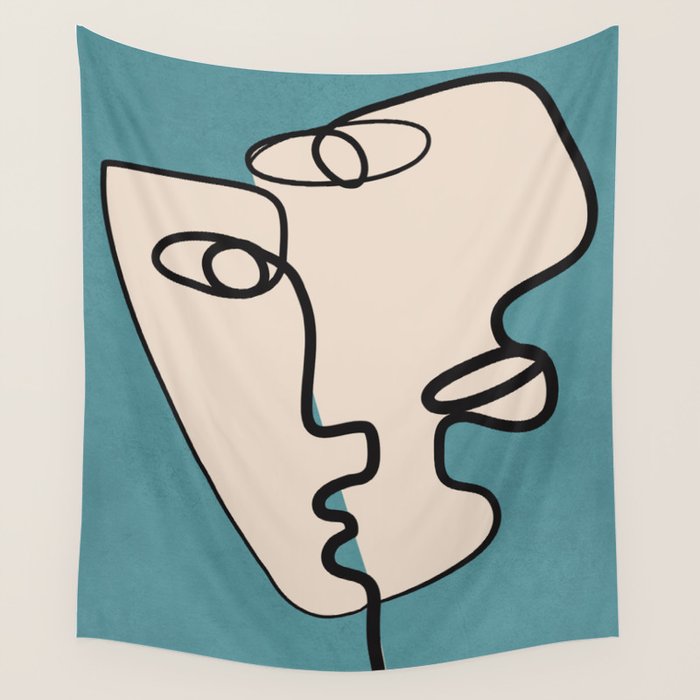 Interwoven Faces 7 Wall Tapestry Gallery Image 4