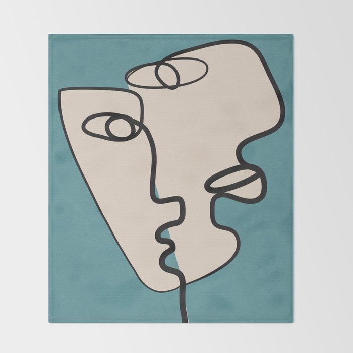 Interwoven Faces 7 Throw Blanket Gallery Image 2