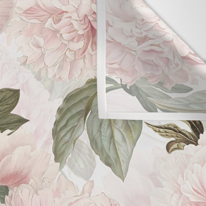 Vintage & Shabby Chic - Antique Pink Peony Flowers Garden Wall Tapestry Gallery Image 3