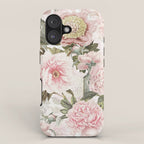 Vintage & Shabby Chic - Antique Pink Peony Flowers Garden iPhone Case Gallery Image 1