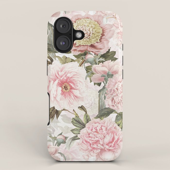 Vintage & Shabby Chic - Antique Pink Peony Flowers Garden iPhone Case Gallery Image 1