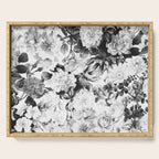 Black gray modern watercolor roses floral pattern Serving Tray Gallery Image 1