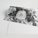 Black gray modern watercolor roses floral pattern Wrapping Paper Gallery Image 2