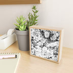 Black gray modern watercolor roses floral pattern Mini Art Print Gallery Image 2