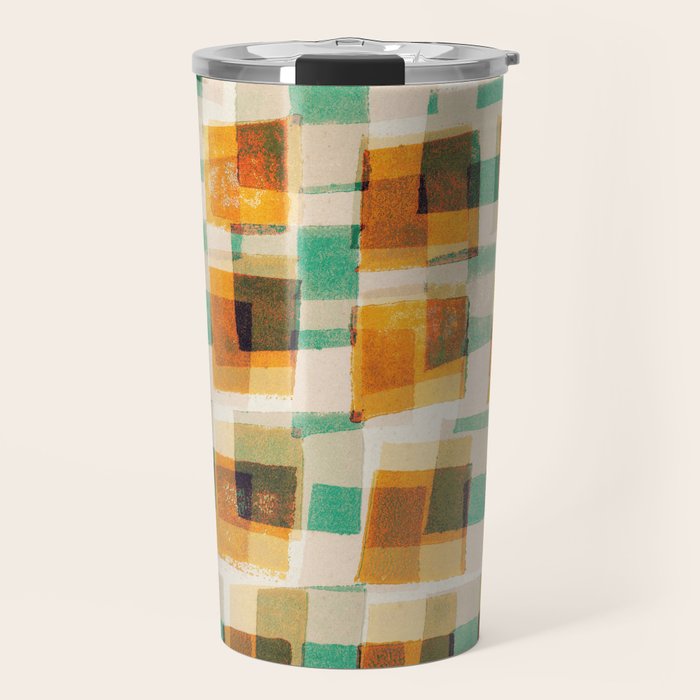 Abstract Linocut Pattern #9 Travel Mug Gallery Image 1