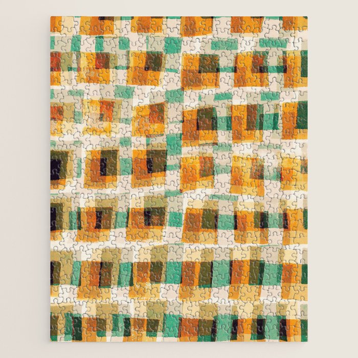 Abstract Linocut Pattern #9 Jigsaw Puzzle Gallery Image 1