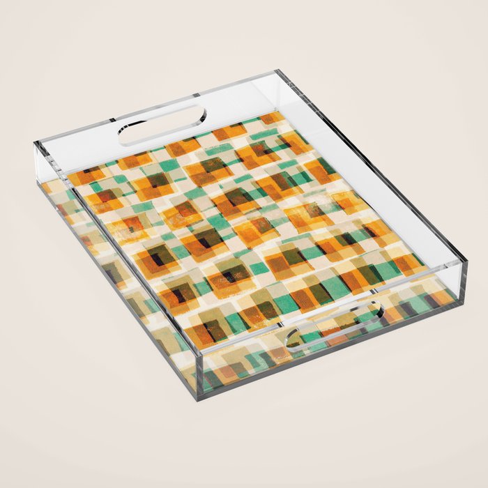 Abstract Linocut Pattern #9 Acrylic Tray Gallery Image 1