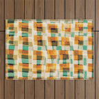 Abstract Linocut Pattern #9 Outdoor Rug Gallery Image 1