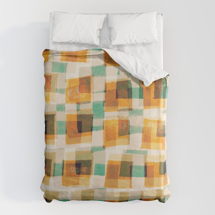 Abstract Linocut Pattern #9 Duvet Cover Gallery Image 6