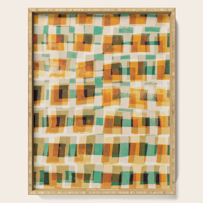 Abstract Linocut Pattern #9 Serving Tray Gallery Image 1