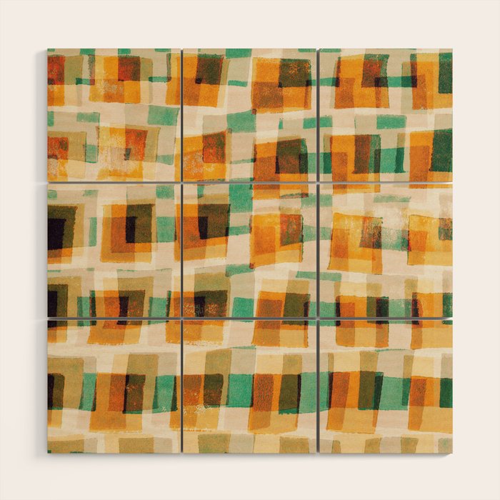 Abstract Linocut Pattern #9 Wood Wall Art Gallery Image 1