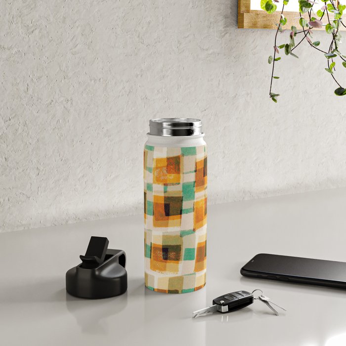 Abstract Linocut Pattern #9 Water Bottle Gallery Image 4