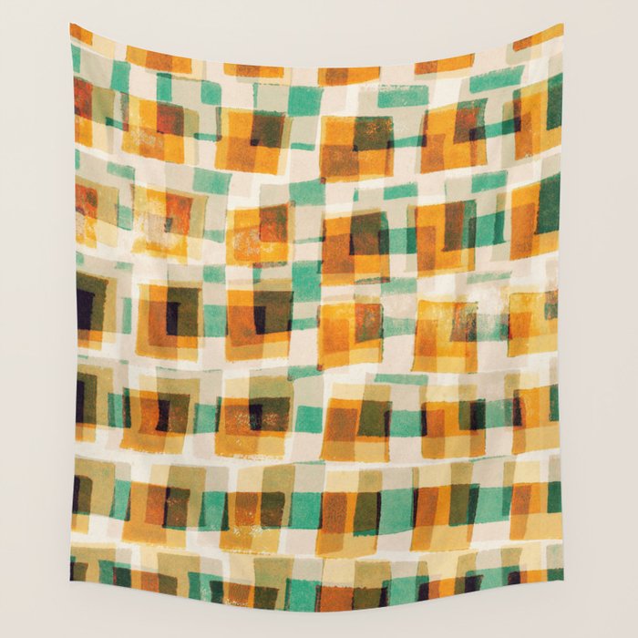 Abstract Linocut Pattern #9 Wall Tapestry Gallery Image 4