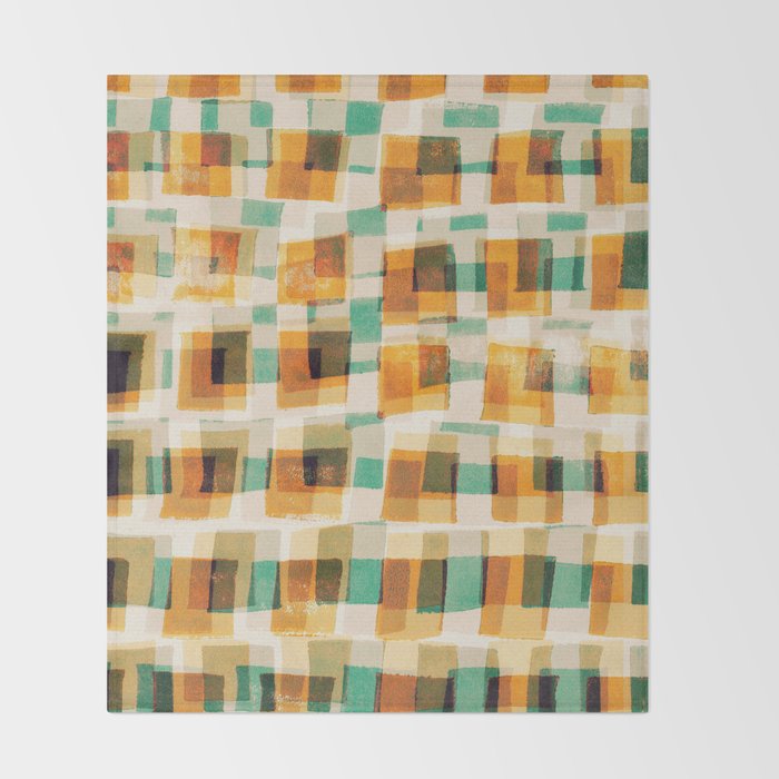 Abstract Linocut Pattern #9 Throw Blanket Gallery Image 2