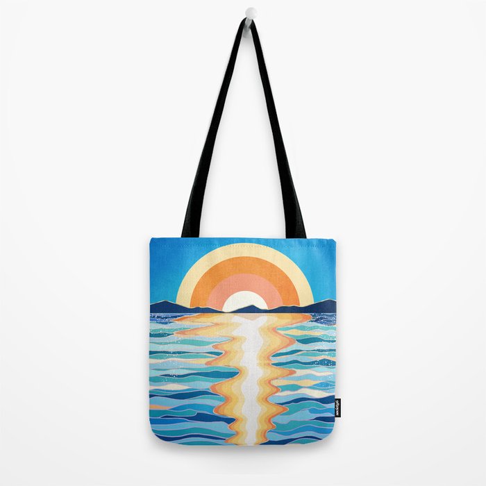 Retro Ocean Sun Tote Bag Gallery Image 2