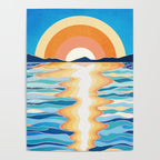 Retro Ocean Sun Poster Gallery Image 4