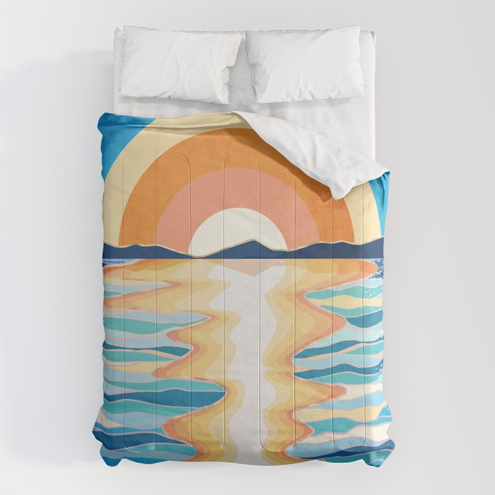 Retro Ocean Sun Comforter Gallery Image 6