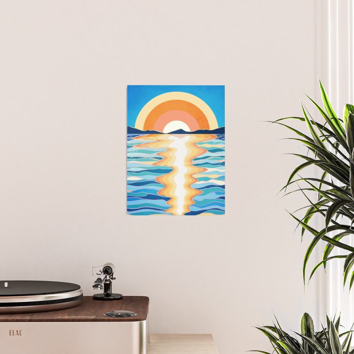 Retro Ocean Sun Poster Gallery Image 2