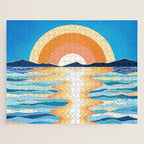 Retro Ocean Sun Jigsaw Puzzle Gallery Image 1
