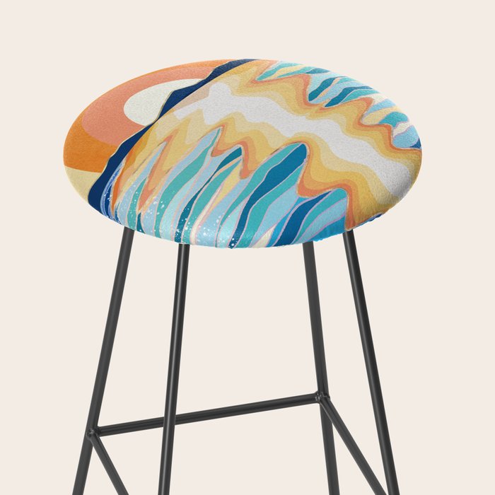 Retro Ocean Sun Stool Gallery Image 2