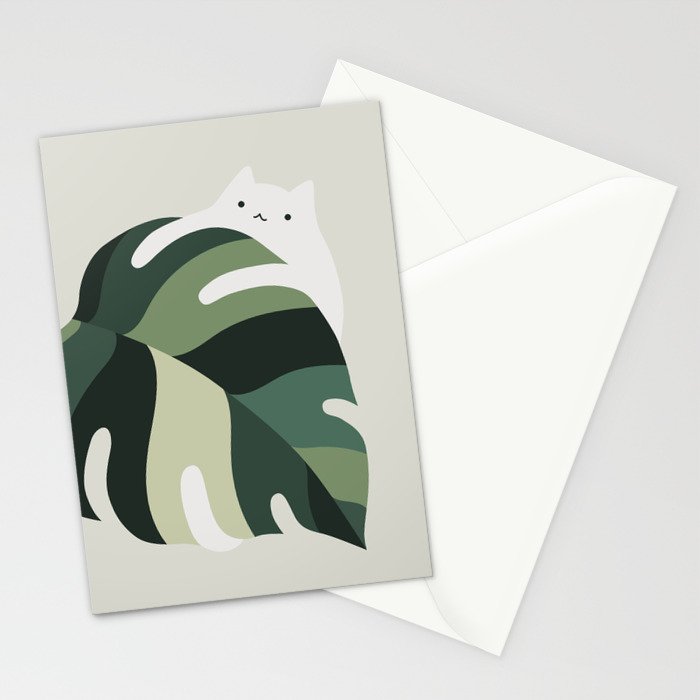 Cat and Plant 12B Stationery Card Gallery Image 2