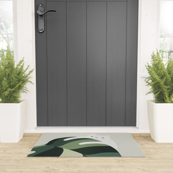 Cat and Plant 12B Welcome Mat Gallery Image 3