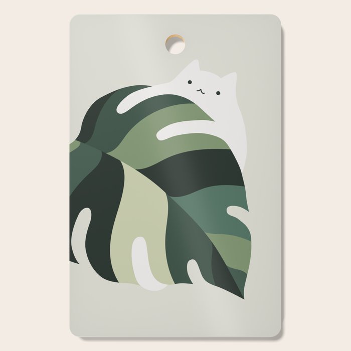Cat and Plant 12B Cutting Board Gallery Image 1