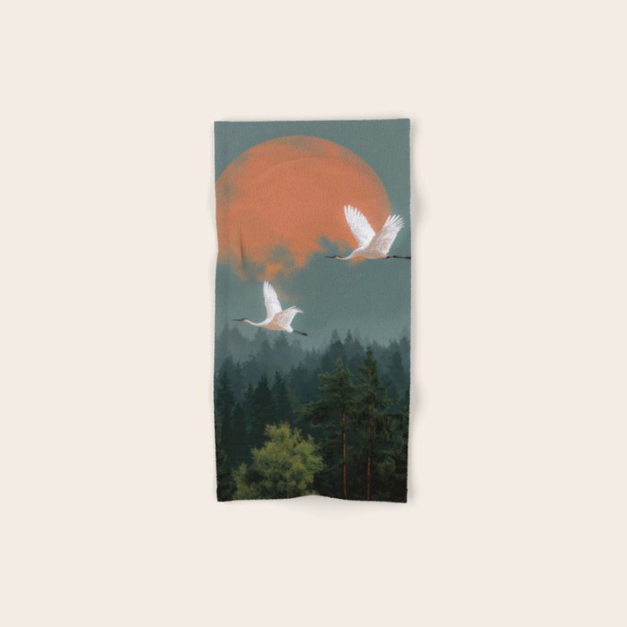 Japanese Painting Heron Poster Sage Green Wabi Sabi Wall Art Japanese Art Japandi Wall Art Bath Towel Gallery Image 1