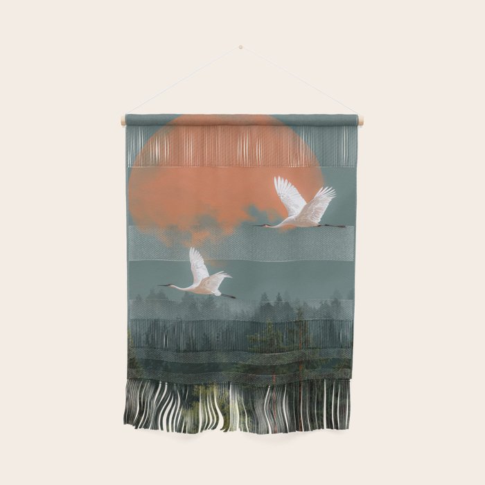 Japanese Painting Heron Poster Sage Green Wabi Sabi Wall Art Japanese Art Japandi Wall Art Wall Hanging Gallery Image 1