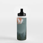 Japanese Painting Heron Poster Sage Green Wabi Sabi Wall Art Japanese Art Japandi Wall Art Water Bottle Gallery Image 2