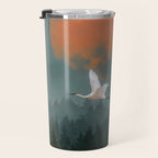 Japanese Painting Heron Poster Sage Green Wabi Sabi Wall Art Japanese Art Japandi Wall Art Travel Mug Gallery Image 3