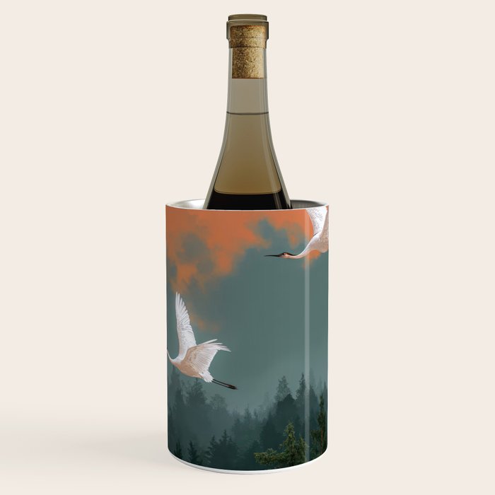 Japanese Painting Heron Poster Sage Green Wabi Sabi Wall Art Japanese Art Japandi Wall Art Wine Chiller Gallery Image 1