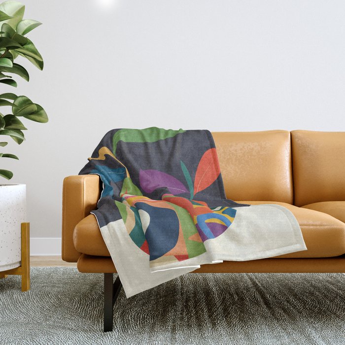 Abstract fruit shapes 02 Throw Blanket Gallery Image 1