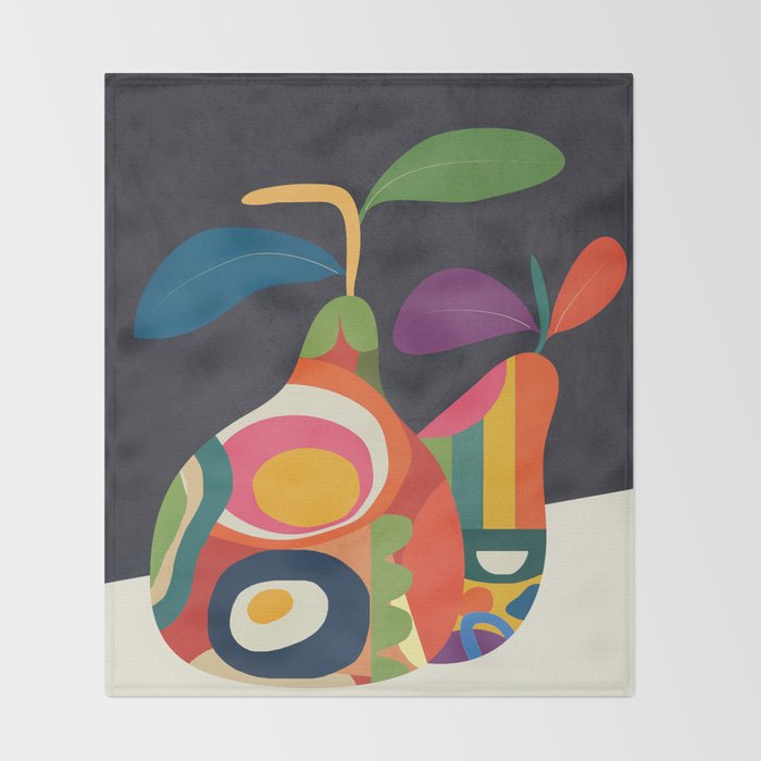 Abstract fruit shapes 02 Throw Blanket Gallery Image 2