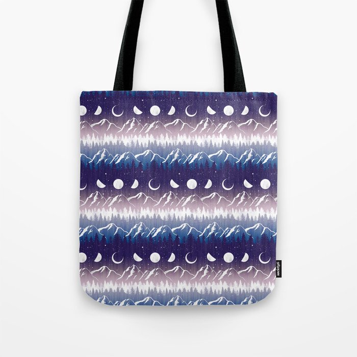 Mountains & Moons Stripe Tote Bag Gallery Image 1
