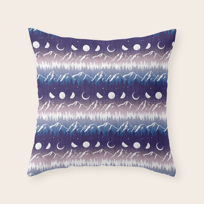 Mountains & Moons Stripe Throw Pillow Gallery Image 6