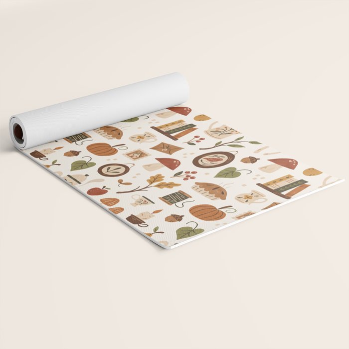 Cozy Vintage Autumn Yoga Mat Gallery Image 2