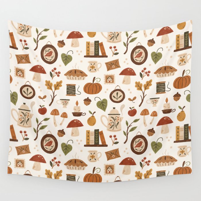 Cozy Vintage Autumn Wall Tapestry Gallery Image 4