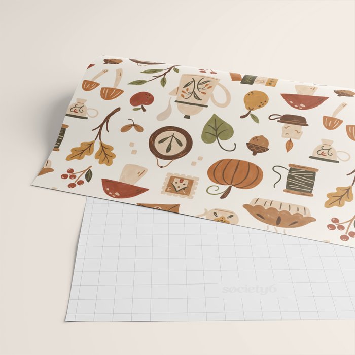 Cozy Vintage Autumn Wrapping Paper Gallery Image 2