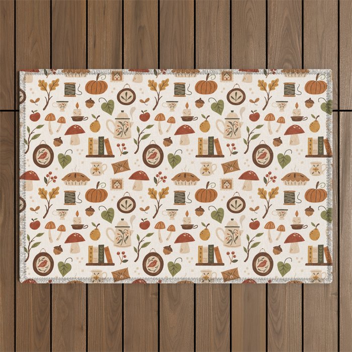 Cozy Vintage Autumn Outdoor Rug Gallery Image 1