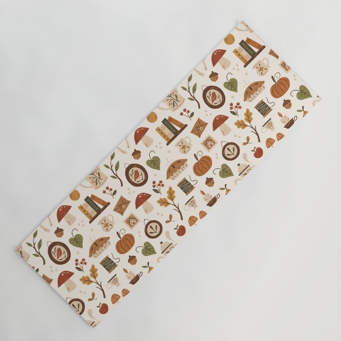 Cozy Vintage Autumn Yoga Mat Gallery Image 1